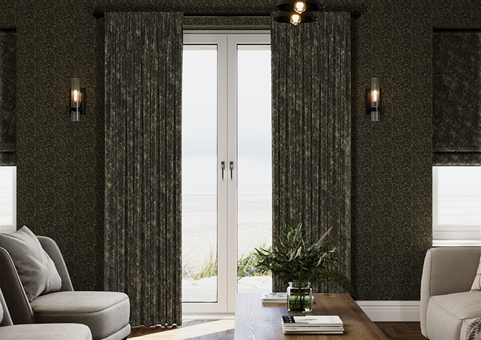 Caen Chenille, Grey - Made to Measure Curtains - Image 3